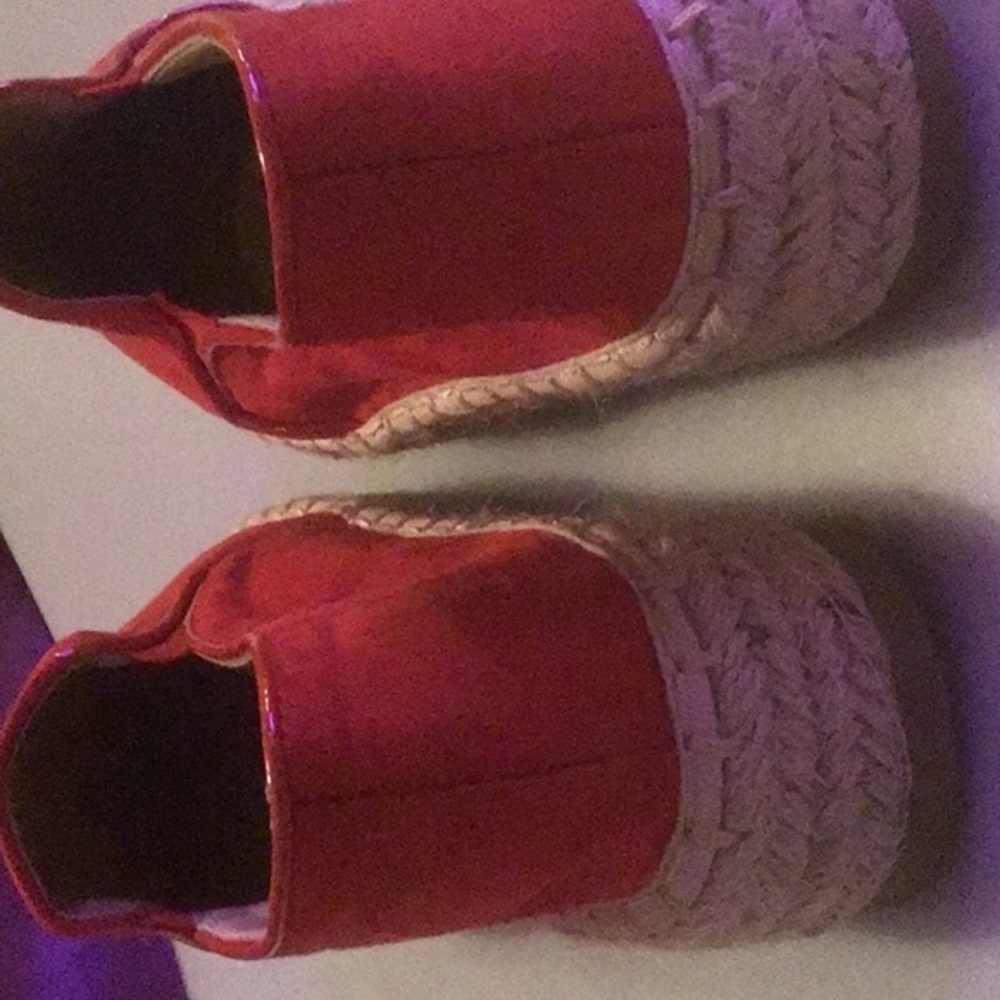 Bella Marie Red Suede Espadrilles Size 6 - Picture 4 of 4